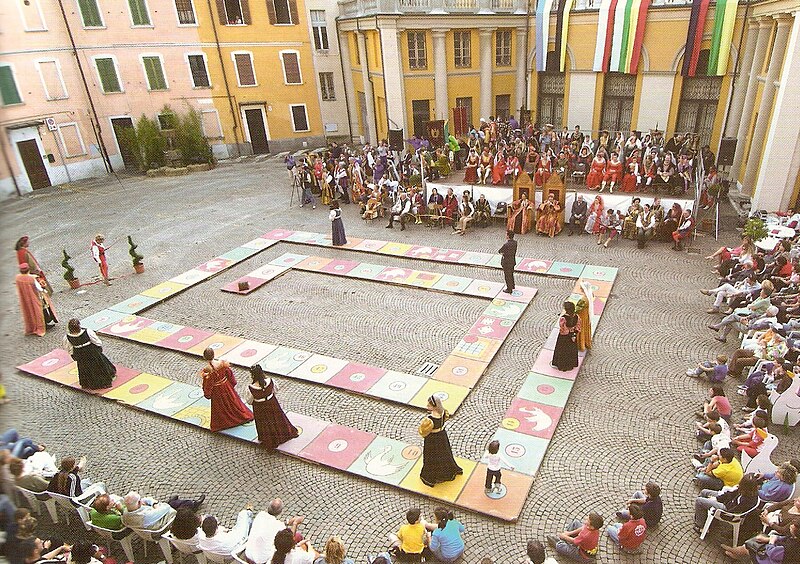 Every year on St Martin’s Day, people in Mirano, Italy turn the entire town into a giant goose-themed board game. (📷: Ethreon)