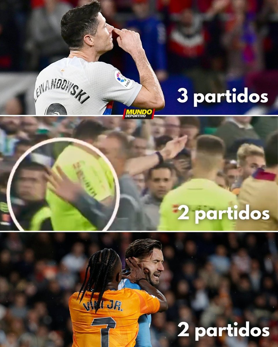 La sanció a Vinicius: l'últim precedent del que ja és tradició.

Obro fil sobre la gestió de la frustració del Real Madrid, i el tracte preferencial que rep de les institucions sancionadores.