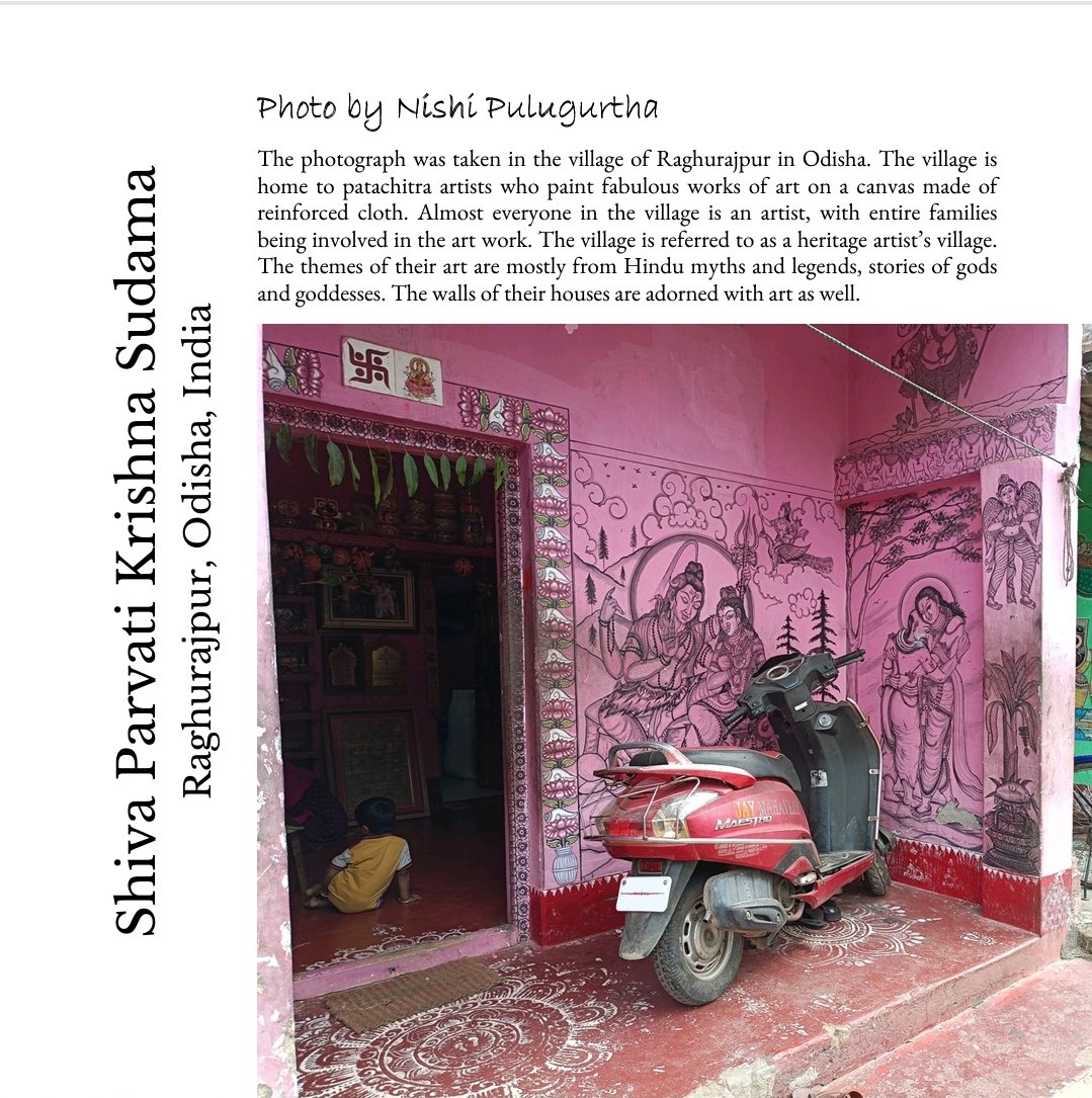 The Hooghly Review (@hooghlyreview) on Twitter photo MURALS SHOWCASE
<a href="/nishipulu/">Nishi Pulugurtha</a> walks us through Raghurajpur, Odisha — an Indian village where every person is an artist, every brick and tile an artwork.
This and more in the MURALS issue:
thehooghlyreview.com/issues/murals/
#WritingCommunity MURALS SHOWCASE
<a href="/nishipulu/">Nishi Pulugurtha</a> walks us through Raghurajpur, Odisha — an Indian village where every person is an artist, every brick and tile an artwork.
This and more in the MURALS issue:
thehooghlyreview.com/issues/murals/
#WritingCommunity