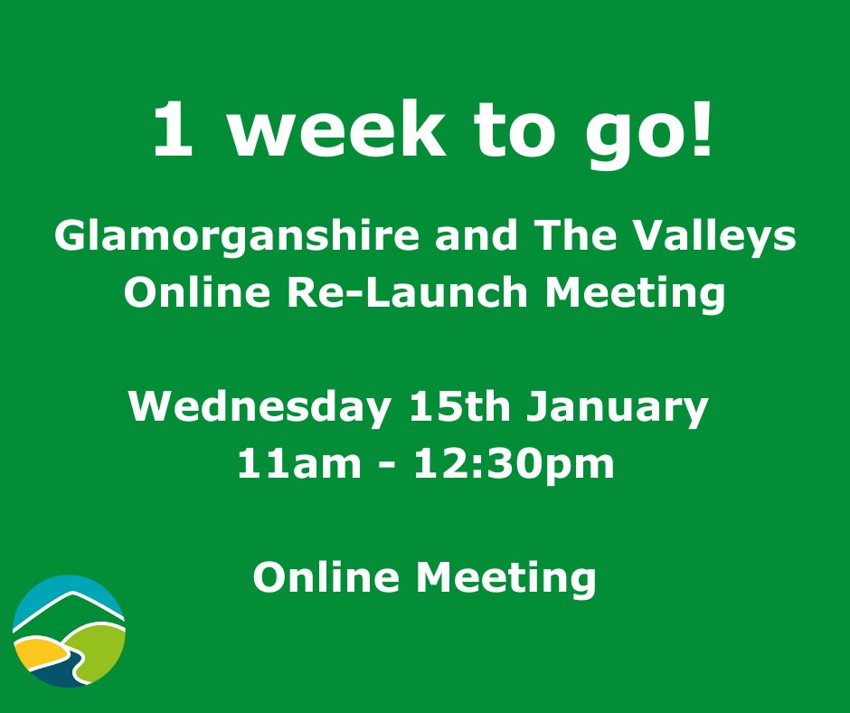1 week to go! Glamorganshire and The Valleys Online Re-Launch Meeting. Join us for the online re-launch of the branch on Wednesday 15th January 11am-12:30pm. Register on the link below 👇

eventbrite.com/e/cprw-glamorg… 

#ProtectWales