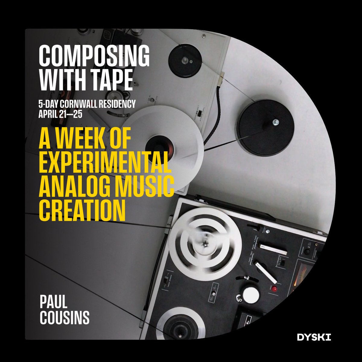Dyski (@dyskico) on Twitter photo dyski.co/Paul-Cousins-C…
Join sound artist and composer <a href="/paulcousins/">Paul Cousins</a> for a week-long exploration of reel-to-reel tape machines and the creative possibilities of analog recording.
1 places left! ↓ dyski.co/Paul-Cousins-C…
Join sound artist and composer <a href="/paulcousins/">Paul Cousins</a> for a week-long exploration of reel-to-reel tape machines and the creative possibilities of analog recording.
1 places left! ↓