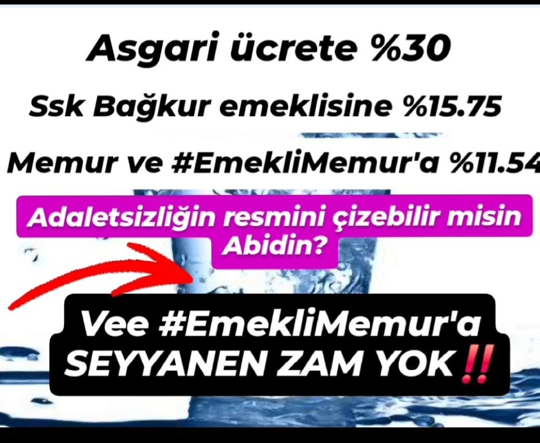 <a href="/Haberturk/">Habertürk</a> <a href="/ahmetkivanc/">Ahmet Kıvanç</a> #EmekliMemur un seyyanen zam hakkına el konulması haksızlığı ve enflasyonun altında zam verilmesi sonucu yaşadığımız hak kayıplarını gündeme taşıdığınız için teşekkür ederiz. 
#MemurEmeklisineAdalet
<a href="/ahmetkivanc/">Ahmet Kıvanç</a> 
<a href="/Haberturk/">Habertürk</a>
#MemDer
#EmekliMemuradaSeyyanen
#BirinciDereceye3600