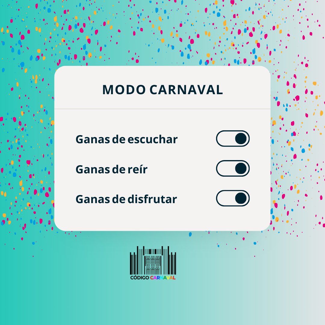 codigocarnaval's tweet photo. 𝗔𝗖𝗧𝗜𝗩𝗔𝗠𝗢𝗦 𝗘𝗟 𝗠𝗢𝗗𝗢 𝗗𝗘 𝗖𝗔𝗥𝗡𝗔𝗩𝗔𝗟 𝗜𝗡𝗧𝗘𝗡𝗦𝗢 🎭 #COAC2025 https://t.co/yrL77eBakZ