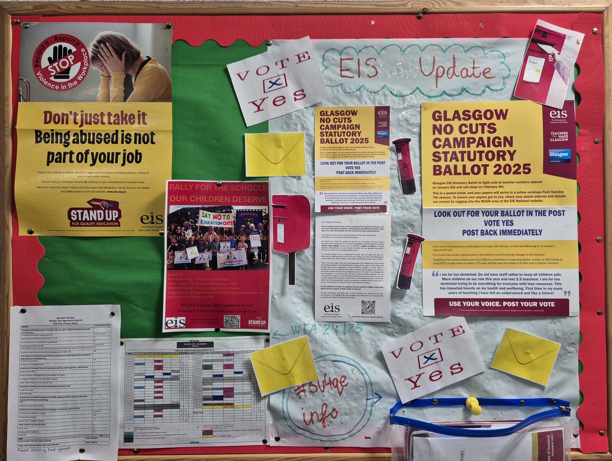 The yellow envelopes are arriving! ✉️ Vote yes ✅️ to protect teacher jobs in Glasgow and get that ballot to the post box 🔴🏃‍♂️ Always keeping Thorntree up to date. <a href="/EISGlasgow/">EIS Glasgow</a> <a href="/EISUnion/">EIS</a>