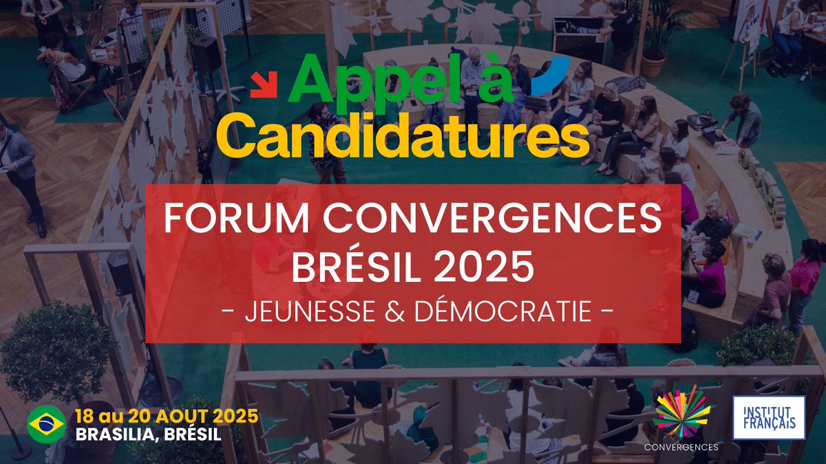 📢 Vous avez entre 18 et 35 ans ? Prenez part à la co-construction du Forum Convergences Brésil !

👉 Plus d'infos : bit.ly/AACBresilJeune…

✒️ Envoyer ma candidature : bit.ly/4gJd5ZT