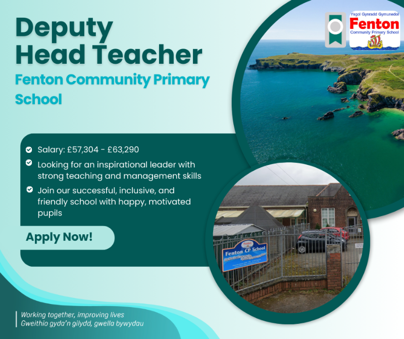 PembrokeshireCC (@pembrokeshire) on Twitter photo Fenton Community Primary School is looking for an inspirational Deputy Headteacher to start in September 2025.
💼 Salary: £57,304 - £63,290
📍 Permanent, Full-Time
📞 Contact us at 01437 776358 / recruit@pembrokeshire.gov.uk for more information.
pembrokeshire.gov.uk/jobs-and-caree… Fenton Community Primary School is looking for an inspirational Deputy Headteacher to start in September 2025.
💼 Salary: £57,304 - £63,290
📍 Permanent, Full-Time
📞 Contact us at 01437 776358 / recruit@pembrokeshire.gov.uk for more information.
pembrokeshire.gov.uk/jobs-and-caree…
