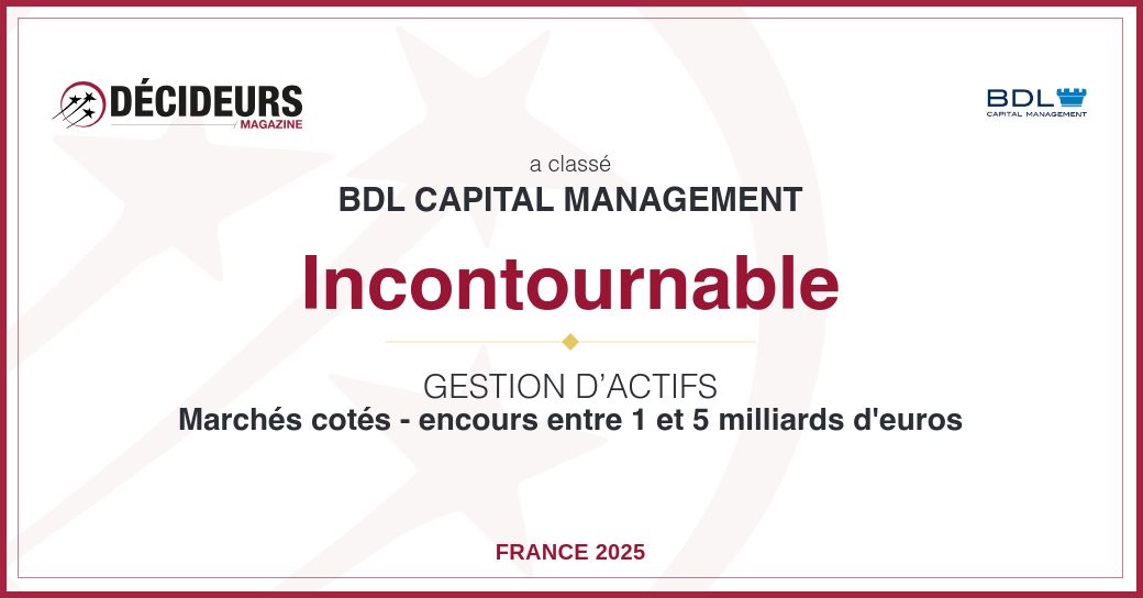 Jamais 2 sans 3 ! 🌟
 
Une belle récompense pour nos 20 ans d’être reconnu par ses pairs. 🏆 

En effet, nous sommes ravis d'annoncer que pour la troisième année consécutive, BDL Capital Management a été distingué par Décideurs Magazine comme un acteur incontournable !