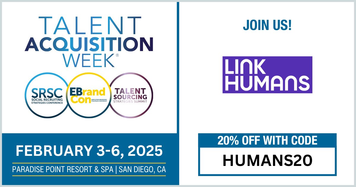 Link Humans Joins Talent Acquisition Week 2025: San Diego - mailchi.mp/linkhumans/ta-… #employerbranding #TA_week #ebrandcon