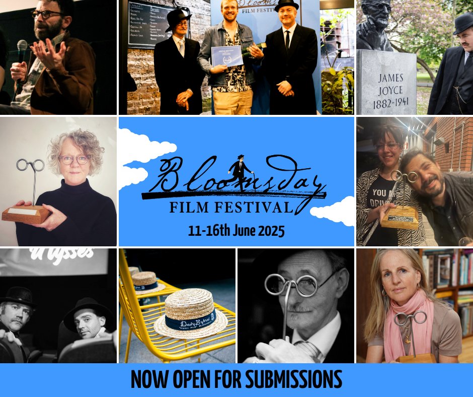 We're delighted to announce that we are NOW open for submissions for #Bloomsday2025 !

Submit your films now and get involved with the most literary film festival in Ireland 🎞📚👇
filmfreeway.com/BloomsdayFilmF…
#Bloomsday #JamesJoyce #ShortFilm
#PoetryFilm #IrishFilm #ExperimentalFilm
