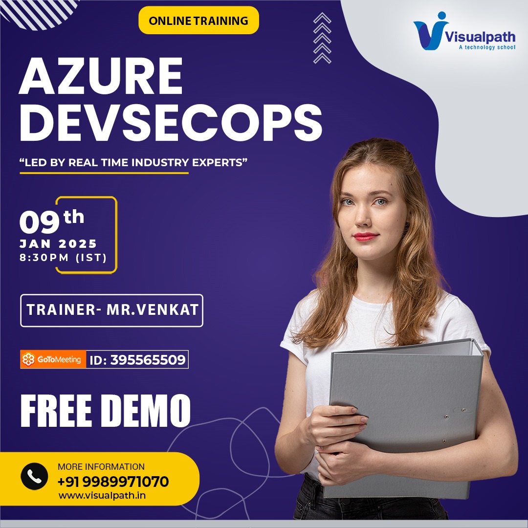 ranjith835's tweet image. Enroll Now to Start Your Journey Toward a Successful DevOps Career!
Join Now: meet.goto.com/395565509
Attend Online #FreeDemo On #AzureDevSecOps by Mr.Venkat.
Demo on: 09th January 2025 @08:30 PM IST.
Contact us: +91 9989971070
Visit: visualpath.in/online-azure-d…
@VisualpathPro