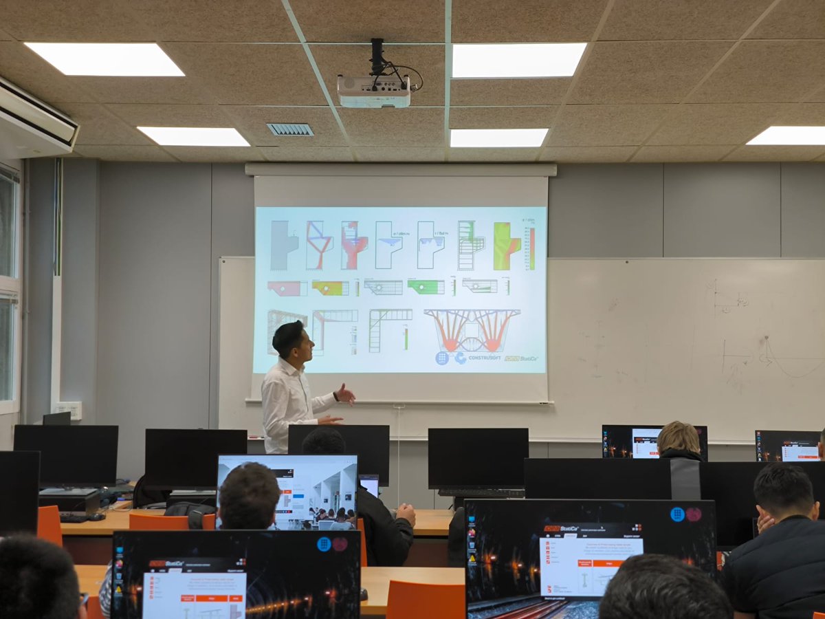 Escola de Camins (@escolacaminsupc) on Twitter photo Avui a la classe de Tallers i Seminaris de Recerca del màster MEEC, Hipólito Ortiz de l'empresa <a href="/Construsoft_es/">Construsoft</a>, ha fet un seminari sobre el software Idea Statica per aprendre a dimensionar unions metàl·liques i regions D de formigó armat
#MastersEscolaCaminsUPC #EscolaCaminsUPC Avui a la classe de Tallers i Seminaris de Recerca del màster MEEC, Hipólito Ortiz de l'empresa <a href="/Construsoft_es/">Construsoft</a>, ha fet un seminari sobre el software Idea Statica per aprendre a dimensionar unions metàl·liques i regions D de formigó armat
#MastersEscolaCaminsUPC #EscolaCaminsUPC