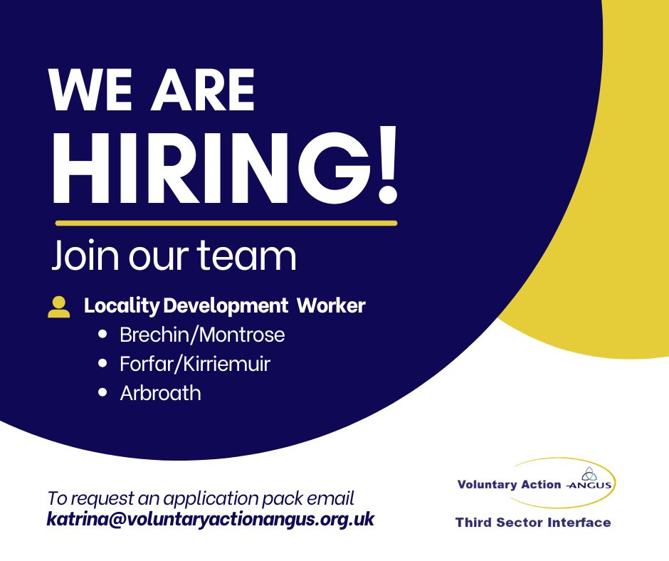 Looking for a new challenge to start off 2025 and want to be part of a fabulous, collaborative &amp; talented team?  Voluntary Action Angus have an exciting opportunity for you to grow and develop your career!  
View the full job specification and apply: bit.ly/407tQXm