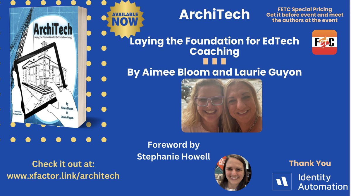 Dr. Matthew X. Joseph (@matthewxjoseph) on Twitter photo Available Now
ArchiTech Laying the Foundation for EdTech Coaching
By <a href="/AJBloom2pnt0/">Aimee Bloom ๐โโ๏ธ๐ดโโ๏ธ๐โโ๏ธ</a> and <a href="/SMILELearning/">Laurie Guyon ๐</a>
Check it out at: xfactor.link/architech
Foreword: <a href="/mrshowell24/">Stephanie Howell</a>
#FETC Special Pricing: Get it before event
Thank you <a href="/identityauto/">Identity Automation</a> for your support with this project Available Now
ArchiTech Laying the Foundation for EdTech Coaching
By <a href="/AJBloom2pnt0/">Aimee Bloom ๐โโ๏ธ๐ดโโ๏ธ๐โโ๏ธ</a> and <a href="/SMILELearning/">Laurie Guyon ๐</a>
Check it out at: xfactor.link/architech
Foreword: <a href="/mrshowell24/">Stephanie Howell</a>
#FETC Special Pricing: Get it before event
Thank you <a href="/identityauto/">Identity Automation</a> for your support with this project