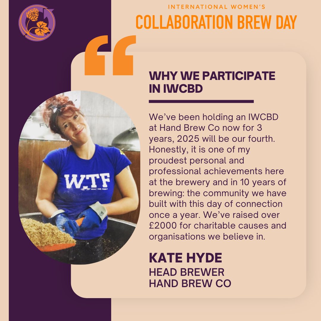 International Women's Collaboration Brew Day (@iwcbd) on Twitter photo Today Kate Hyde tells us why doing an #IWCBD is important for <a href="/HandBrewCo/">Hand Brew Co</a> 🍻
Sign-up to #IWCBD and we’ll add you to our worldwide map of events: docs.google.com/forms/d/e/1FAI…
#IWCBD25 #iwcbd2025 #internationalwomensday Today Kate Hyde tells us why doing an #IWCBD is important for <a href="/HandBrewCo/">Hand Brew Co</a> 🍻
Sign-up to #IWCBD and we’ll add you to our worldwide map of events: docs.google.com/forms/d/e/1FAI…
#IWCBD25 #iwcbd2025 #internationalwomensday