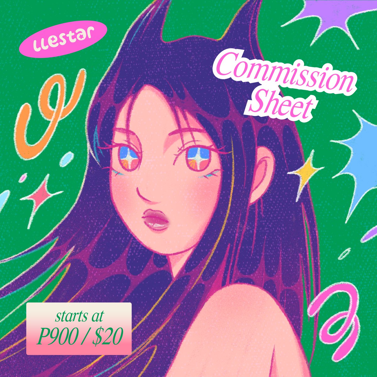 💗 rts appreciated 💗

just updated my my c♡mms sheet for 2025! ur very own llestar art starts at P900/$20 >◡< ⭐️

open this thread for details 👇