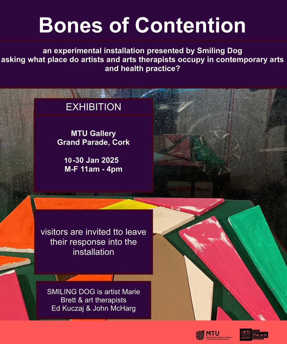 Due to cold weather conditions cold. 
Bones of Contention will be open to the public from Friday 10 January 11-4. 

Stay safe and warm. 

Click link for more details - arts.mtu.ie