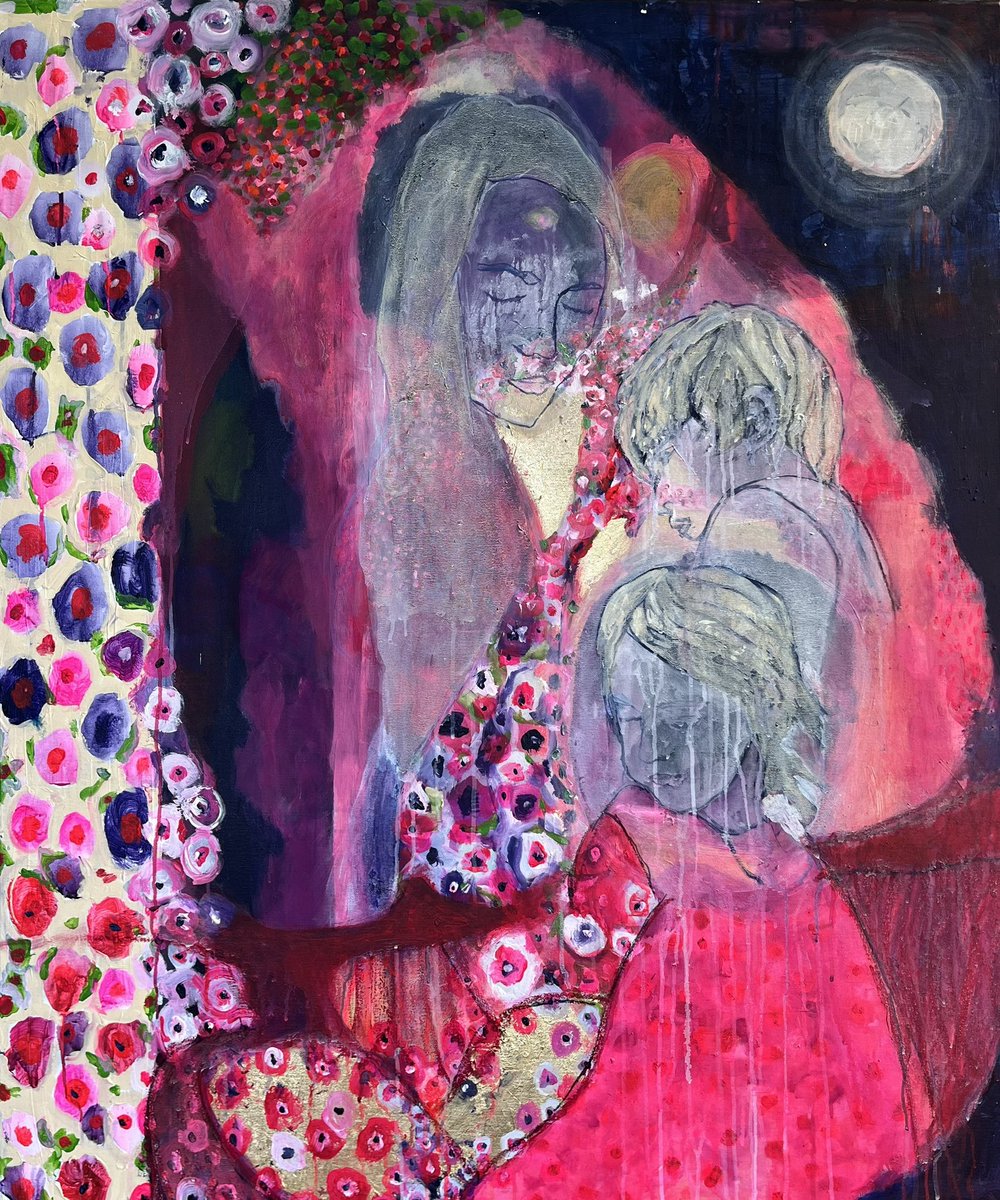 Léxico familiar, 2024.
120x100 cm
Acrílico, oro y carbonilla

I wonder what the great <a href="/CMichaelGibson/">C. Michael Gibson MD</a> -my guide as an interventional cardiologist and on the path of the artist- thinks of this work.