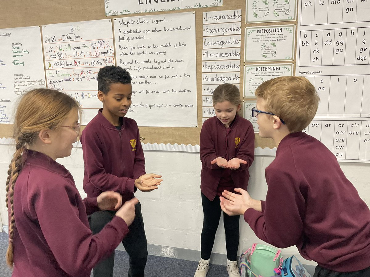 PDA_Y5's tweet image. Coming up with some simple story actions to help us memorise our Saxon legend tale, Beowulf! #pdaenglish 📖