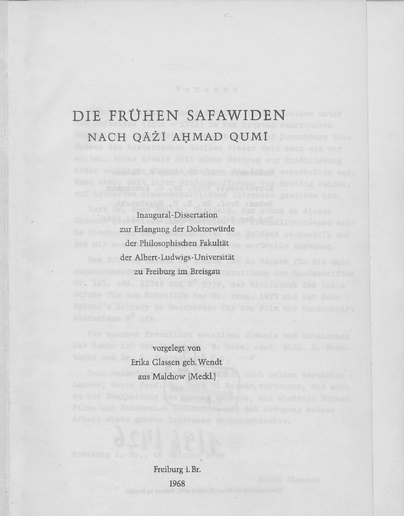 #CatchOfTheDay 
#OpenAccess on #MENAdoc:
 "Die frühen Safawiden : nach Qāżī Aḥmad Qumī" by Erika Glassen [Freiburg i. B., 1968]     

dx.doi.org/10.25673/91549

#Safavids