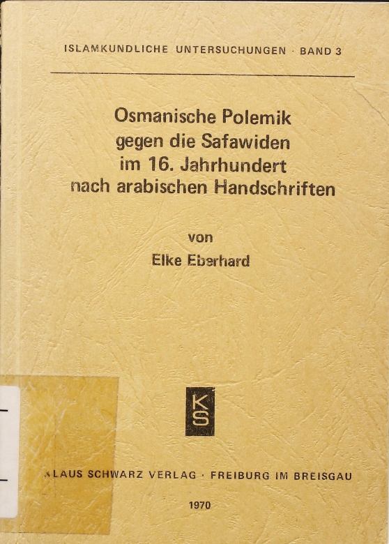 #CatchOfTheDay 
#OpenAccess on   
#MENAdoc:      
"Osmanische Polemik gegen die Safawiden im 16. Jahrhundert nach arabischen Handschriften" by 
Elke Niewöhner-Eberhard [Freiburg: Schwarz, 1970]      

dx.doi.org/10.25673/91830

#Safavids #16thcentury #arabic #scripts #ottoman