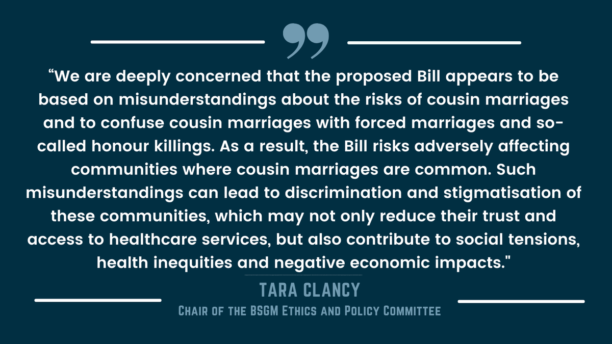 BSGM (@britsocgenmed) on Twitter photo Ahead of the second reading of the Bill proposing to prohibit cousin marriages tabled by Richard Holden MP, we have issued a parliamentary briefing that can be read here: bsgm.org.uk/news/bsgm-parl…
Endorsed by <a href="/GenePeopleUK/">Gene People</a>, <a href="/Unique_charity/">Unique</a>, <a href="/MPSSocietyUK/">MPS Society UK, here for those with rare diseases</a>, <a href="/AS_UK/">Alström Syndrome UK</a> and <a href="/BarriersDown/">Breaking Down Barriers</a> Ahead of the second reading of the Bill proposing to prohibit cousin marriages tabled by Richard Holden MP, we have issued a parliamentary briefing that can be read here: bsgm.org.uk/news/bsgm-parl…
Endorsed by <a href="/GenePeopleUK/">Gene People</a>, <a href="/Unique_charity/">Unique</a>, <a href="/MPSSocietyUK/">MPS Society UK, here for those with rare diseases</a>, <a href="/AS_UK/">Alström Syndrome UK</a> and <a href="/BarriersDown/">Breaking Down Barriers</a>