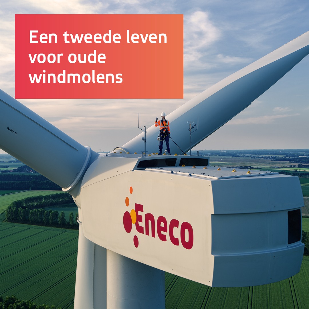 Windmolens recyclen? ♻️Het kan! 
Wat gebeurt er als ze niet meer draaien? Robin, strategisch asset manager bij Eneco, vertelt hoe windmolens na jaren trouwe dienst een tweede leven krijgen.
Benieuwd hoe dit werkt? ene.co/422hPoJ