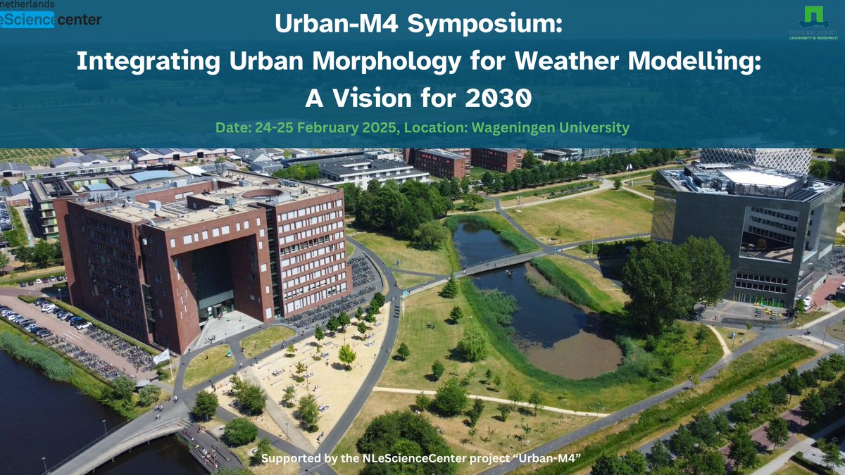 🚨 Save the Date!
📅 24-25 Feb
Join the Urban-M4 Symposium at Wageningen UNI to explore integrating urban morphology into weather models.
✅ Free event
✅ Experts in urban climate modeling &amp; morphology
✅ Tools: WRF, PALM-4U,...
✅ Open data &amp; future research
Program coming soon!