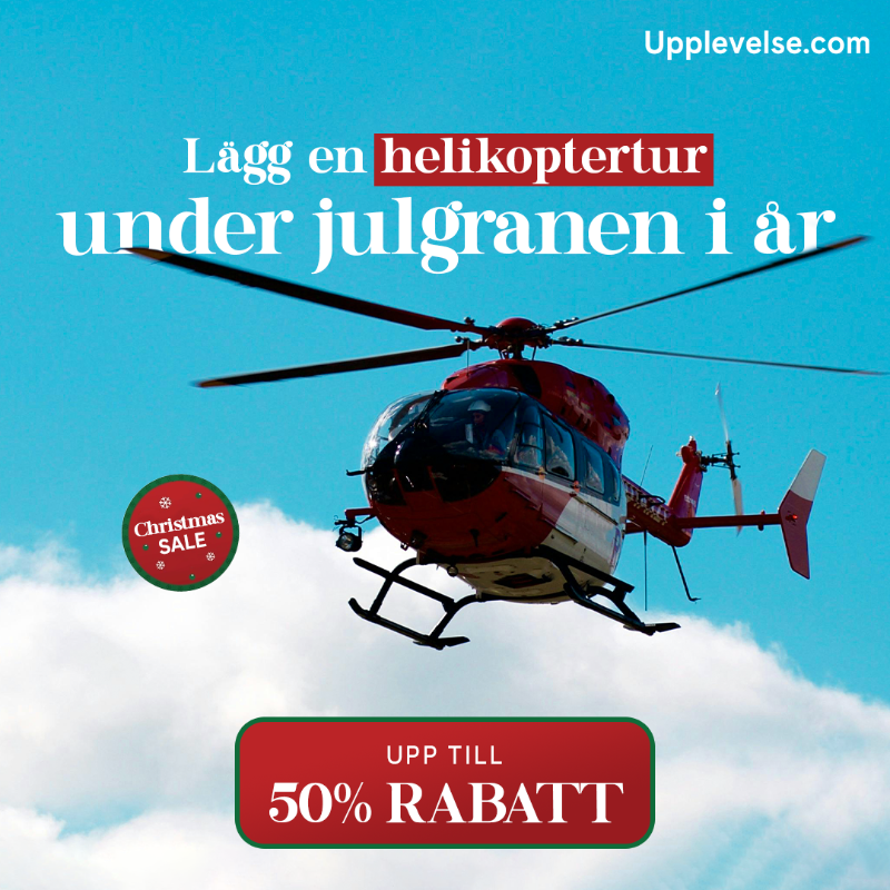 Upplevelse67212's tweet photo. Sista chansen, 50% rabatt på vår födelsedagskampanj! 👏

Fira med oss och få 50% rabatt på helikopterupplevelse!

En tur i helikopter glömmer man aldrig. 🚁 Njut av det själv eller ge bort upplevelsen till en älskad 🎁

Tidsbegränsat erbjudande ⏰

Köp nu och få 50% rabatt