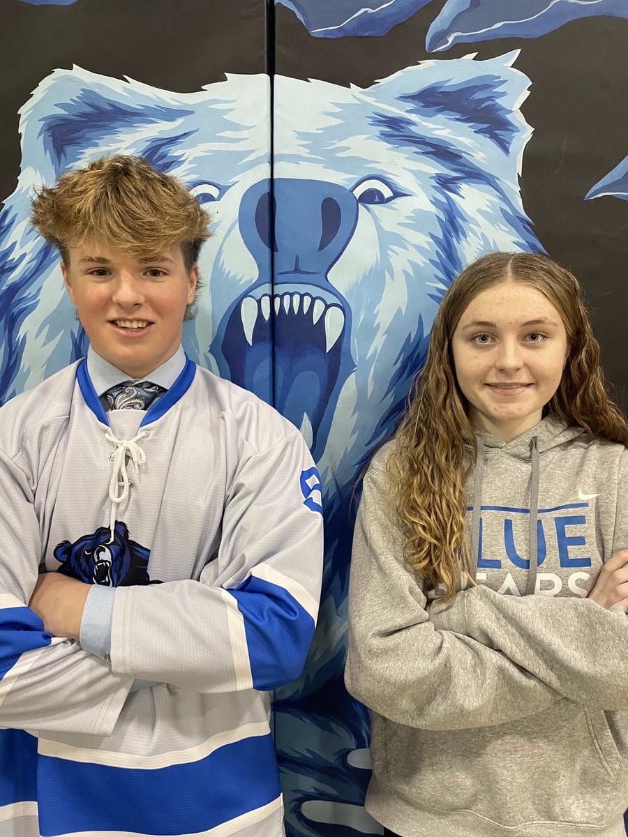 Athletes of the Month for December.
Madison Lee won all 3 of her events at Zone Swimming. She is also a key contributor to the Jr. Girls Volleyball team. 
Will Laur won both of his Zone Swimming events. He also logs a lot of minutes as a forward on the Boys Hockey team.