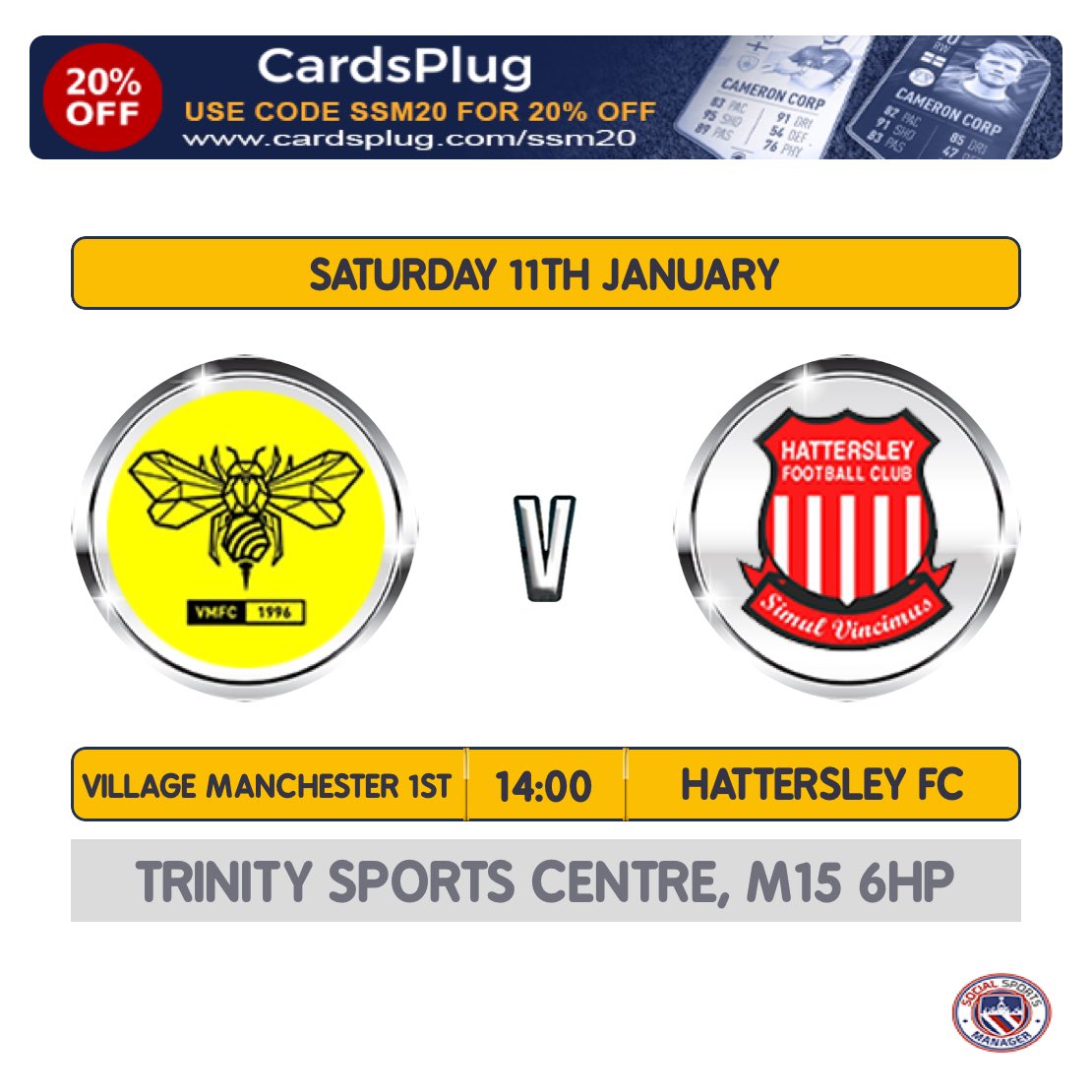 We’re back in action this weekend after a prolonged Xmas period with last weeks postponement. First cup game of the year as we travel to LandC prem team in the Rhodes cup. All support welcome 2pm kickoff #upthehatto