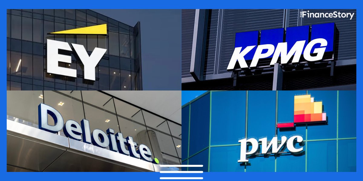🌍 Global *Big 4 firms' revenue hit $212 billion in 2024. Whereas the Indian counterpart's revenue surged to $4.67 billion (₹38,800 crore) in FY24.

📈 And by FY25, India is set to surpass ₹45,000 crore in revenue.

thefinancestory.com/big-4-india-ey…

#big4 #deloitte #ey #kpmg  #pwc