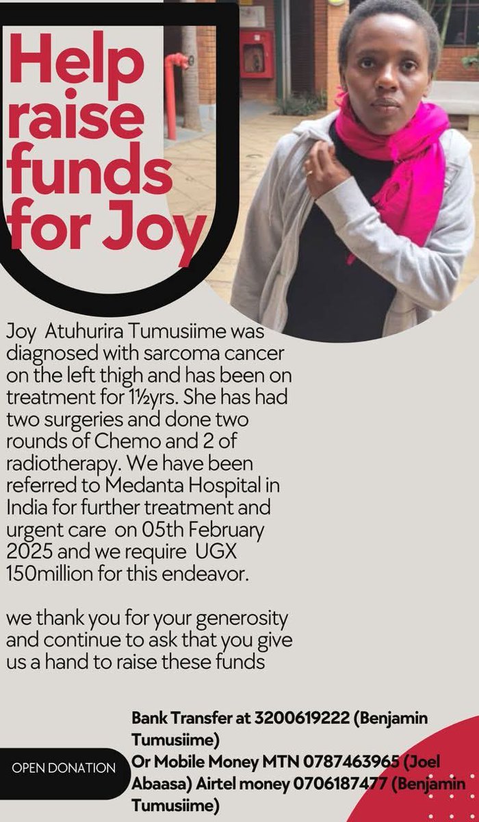 MbararaS12242's tweet photo. Dear comrades,
Happy new year.
As a the #MJSclassof2004, we're reaching out to you all with an urgent request. One of our own, Joy Atuhurira has been battling a serious illness and needs our support. There's a fundraiser to help cover her medical expenses. #MJSclassof2004 https://t.co/qnlNI94aUC