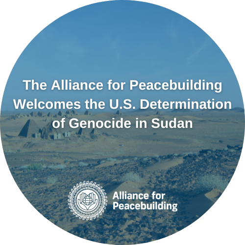 AfP welcomes the U.S. Government’s determination that members of the RSF &amp; allied militias committed #genocide in #Sudan. The U.S. &amp; int'l community must protect civilians &amp; support an inclusive end to the conflict w/ justice &amp; accountability. Read here:
allianceforpeacebuilding.org/afp-publicatio…