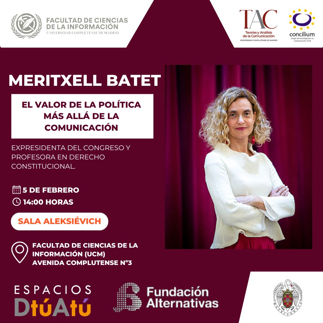 Espacios DtúAtú (@espacios_dtuatu) on Twitter photo 🌟 Comenzamos los Espacios DtúAtú 2025 con <a href="/meritxell_batet/">Meritxell Batet</a>🌟
📅 Fecha: 5 de febrero
🕒 Hora: 14:00
📍 Lugar: <a href="/UCMccinf/">Facultad Ciencias Información</a> (<a href="/unicomplutense/">Complutense</a>). Avda. Complutense, 3. Sala Aleksiévich
🎟 Entrada Libre
¡Te esperamos, haciendo transferencia en DtúAtú! 💡
🗣️ <a href="/BarrientosAlmu/">Almudena Barrientos-Báez</a> 🌟 Comenzamos los Espacios DtúAtú 2025 con <a href="/meritxell_batet/">Meritxell Batet</a>🌟
📅 Fecha: 5 de febrero
🕒 Hora: 14:00
📍 Lugar: <a href="/UCMccinf/">Facultad Ciencias Información</a> (<a href="/unicomplutense/">Complutense</a>). Avda. Complutense, 3. Sala Aleksiévich
🎟 Entrada Libre
¡Te esperamos, haciendo transferencia en DtúAtú! 💡
🗣️ <a href="/BarrientosAlmu/">Almudena Barrientos-Báez</a>