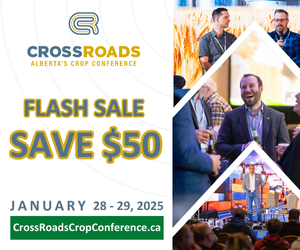 Flash Sale Alert! ⚡

Don’t miss your chance to save $50 on a Regular Full Access Pass to #CrossRoadsCrop25! Use the code Producer50 at checkout to claim your discount.

🛒 Hurry—only 25 tickets are available at this special rate!
🔗 Get yours now: crossroadscropconference.ca