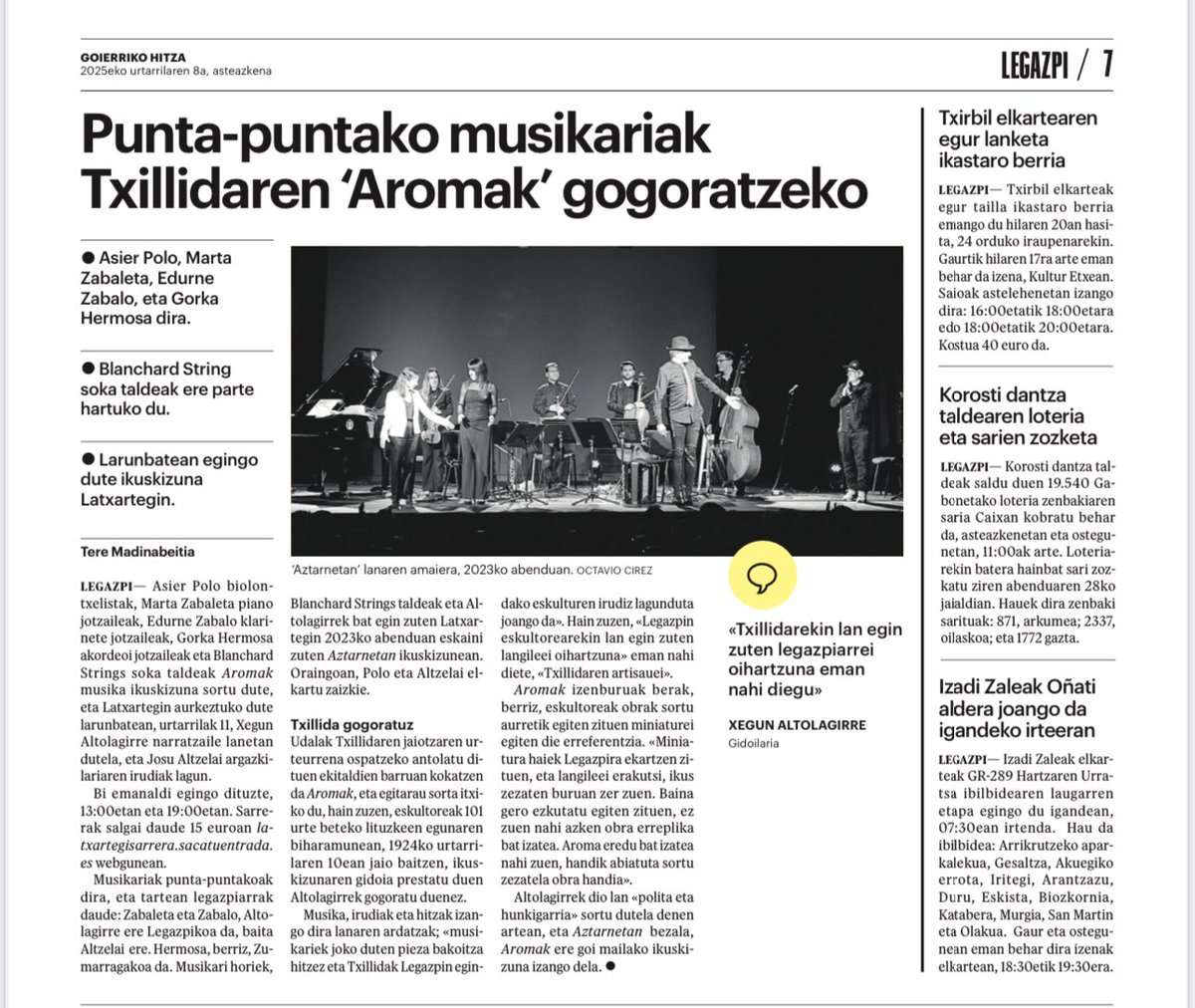 Larunbatean Legazpin! Gustu baduzue!