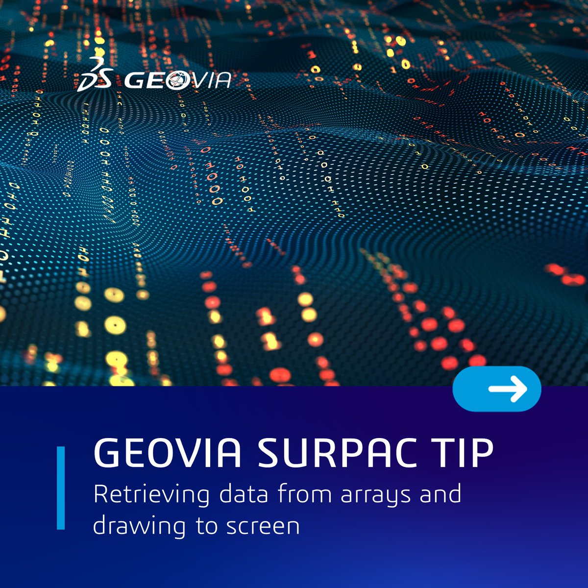 3dsGEOVIA's tweet image. ✅ SCL provides a number of great functions to create, add, import and manipulate layers. In this tip, #GEOVIA expert explains how to retrieve data from arrays and drawing to screen. 

🚀 Click for the step-by-step process - 3ds.one/fR

#Surpac #MiningSoftware