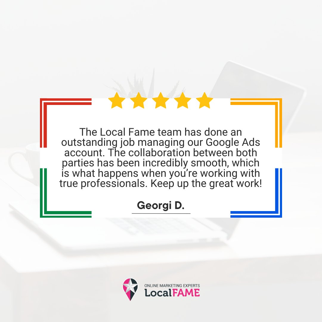 GetLocalFame's tweet image. We’re proud to receive such positive feedback recognising the dedication and professionalism of our team. Moments like these inspire us to keep delivering outstanding results every day. 💻🌟

#localfame #digitalmarketing #clienttestimonials #googleads