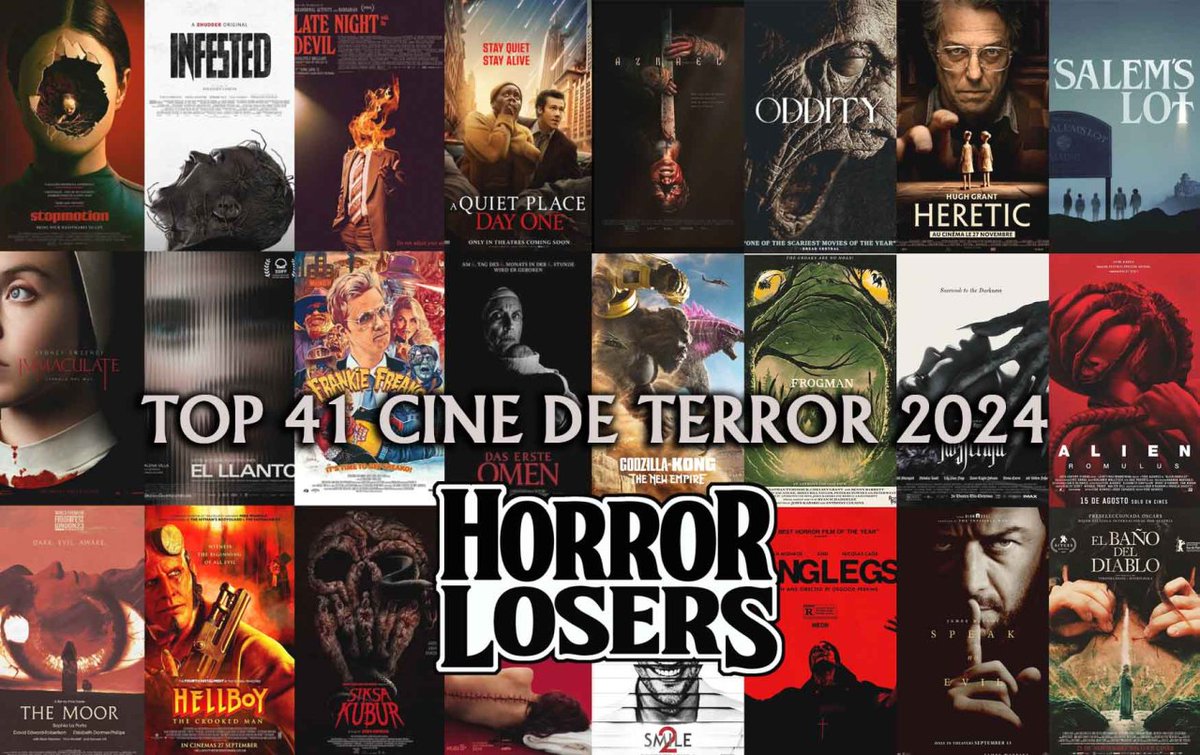 horrorlosers's tweet image. LAS 41 MEJORES PELÍCULAS DE TERROR DE 2024. Un repaso gigante a todos los grandes títulos de género del año, acompañado de sugerencias para un programa doble para cada una.
¿Cuál ha sido tu favorita?
Parte 1: tinyurl.com/yht83ab3
Parte 2: tinyurl.com/nmrnp97t