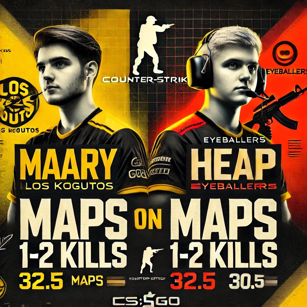 DankdataAI's tweet image. Locked and Loaded! Tapping into the @PrizePicks esports board with two certified fraggers for #CSGO Maps 1-2:
maaryy (los kogutos) – Over 32.5 Kills
HEAP (EYEBALLERS) – Over 30.5 Kills
Both players have elite hit rates in competitive matchups. Let’s cook! 
#EsportsBetting #