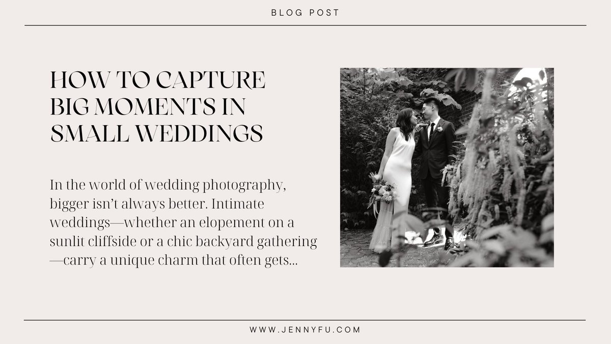 A small wedding can have a big impact. 

Read our blog here: jennyfu.com/how-to-capture…

#intimatewedding #elopement #jennyfustudio