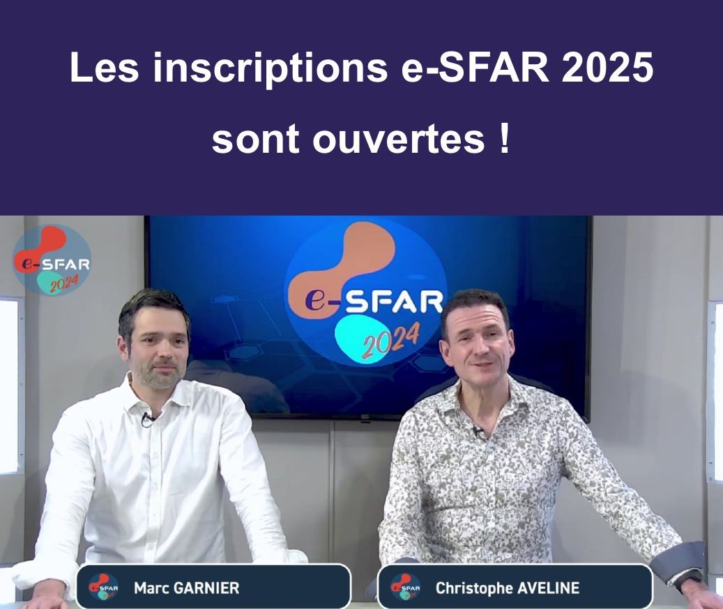 SFAR Anesthésie Réanimation (@sfar_org) on Twitter photo 🚨 Les inscriptions pour l'e-SFAR 2025 sont ouvertes !
Ne manquez pas le congrès 100% virtuel d'anesthésie, réanimation et médecine-périopératoire de l'année !
✍️ e-sfar.fr/inscriptions/
<a href="/AJARFrance/">AJAR France 🇫🇷</a> <a href="/SNPHARE/">SNPHARE</a> <a href="/SNJeunesAR/">Syndicat National des Jeunes Anesth-Réa</a> <a href="/SyndicatSnarf/">SNARF</a> @IADE_de_France <a href="/contactfnir/">Fédération Nationale des Infirmiers de Réanimation</a> <a href="/jeunesMIR/">ANJMIR</a> 🚨 Les inscriptions pour l'e-SFAR 2025 sont ouvertes !
Ne manquez pas le congrès 100% virtuel d'anesthésie, réanimation et médecine-périopératoire de l'année !
✍️ e-sfar.fr/inscriptions/
<a href="/AJARFrance/">AJAR France 🇫🇷</a> <a href="/SNPHARE/">SNPHARE</a> <a href="/SNJeunesAR/">Syndicat National des Jeunes Anesth-Réa</a> <a href="/SyndicatSnarf/">SNARF</a> @IADE_de_France <a href="/contactfnir/">Fédération Nationale des Infirmiers de Réanimation</a> <a href="/jeunesMIR/">ANJMIR</a>