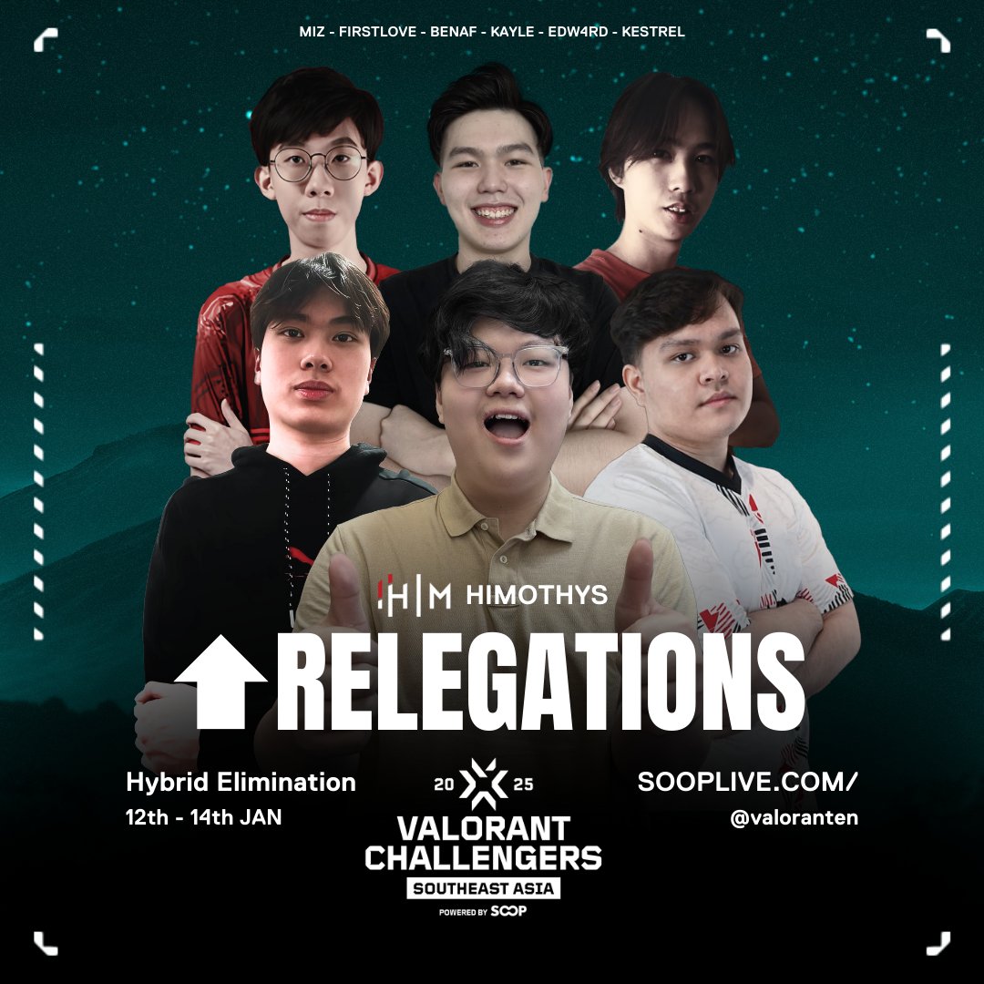 With Open Qualifier concluded today, Himothys with dominant 2-0 scores in the round-robin bracket against Team NKT and BEWD, qualified to the next stage - RELEGATIONS.

Congratulations Himothys (MYSG represents)

#sooplive #vctsea
