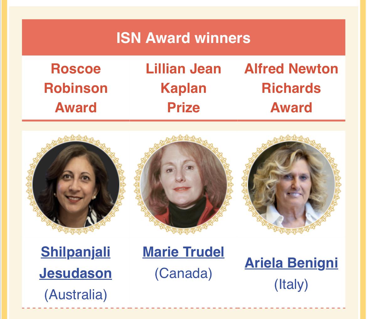 🔥Glad to see all these amazing 😍 <a href="/womeninnephro/">Women In Nephrology</a> winning the <a href="/ISNkidneycare/">Int Society of Nephrology</a> awards!
Congratulations 🎊 

With my best regards 💕 ☺️