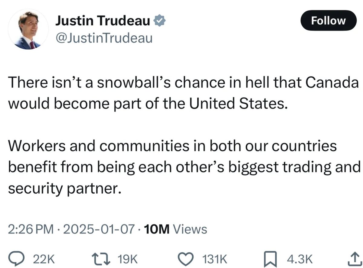 “Donald Trump is not king. He was not elected to harass, destabilize, assail, assault, disrespect or insult Canada.”

steveschmidt.substack.com/p/the-silence-…