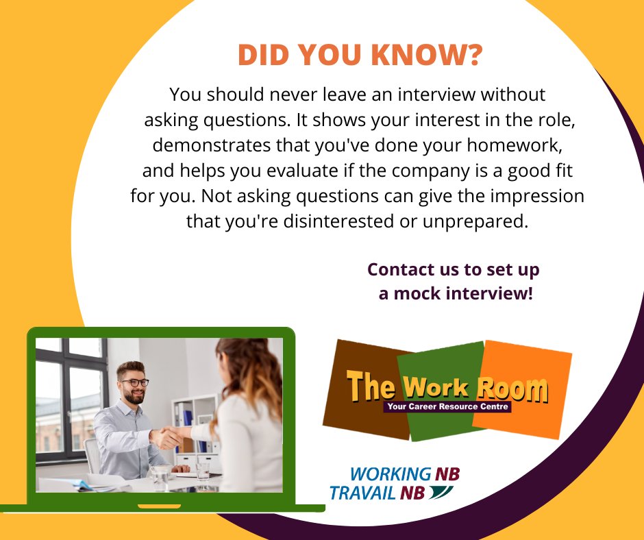 DID YOU KNOW?

#TheWorkRoomNB #WorkingNB #Careersthatwork #interview
