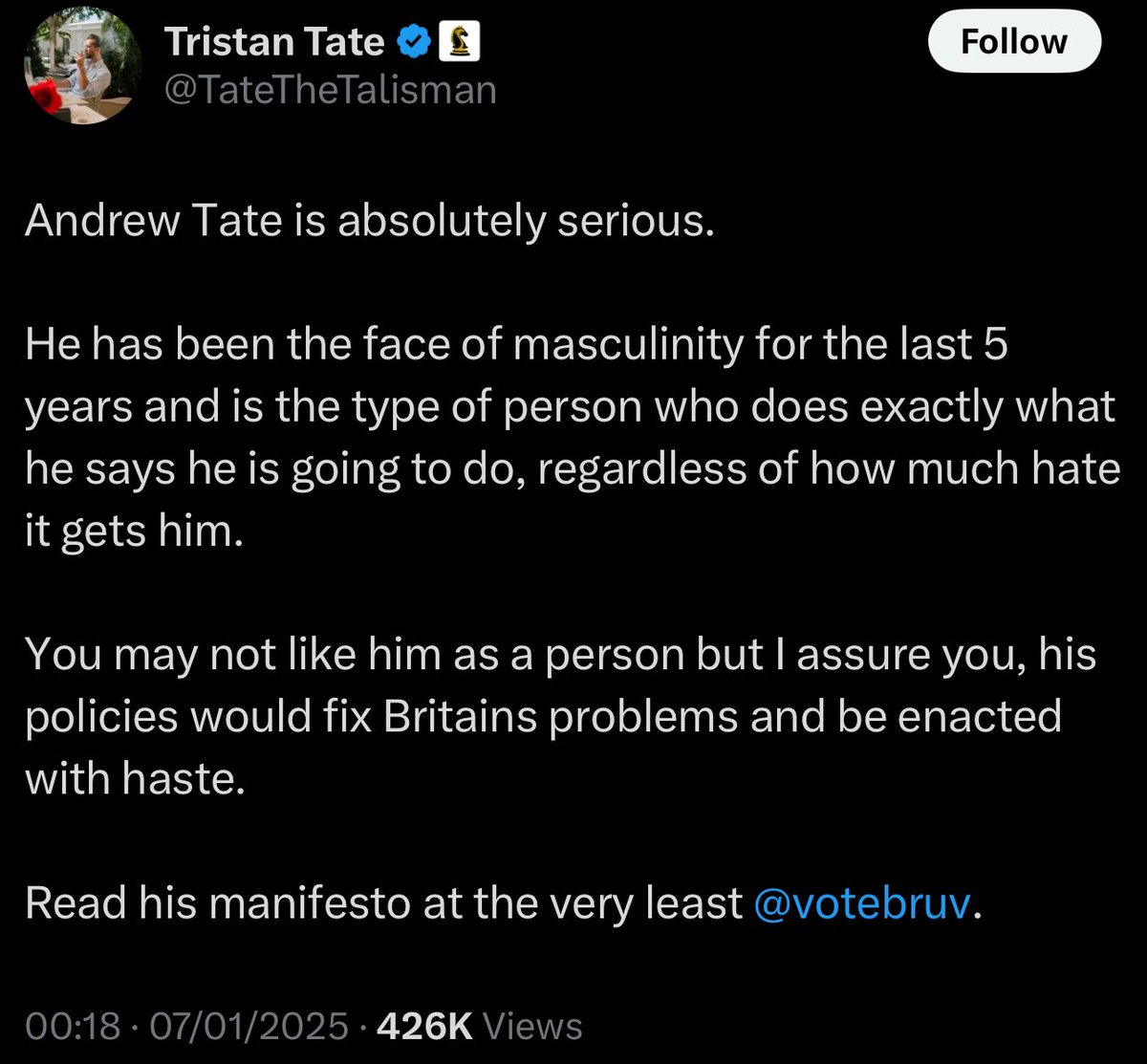 Got to be honest, if I was asked to imagine the face of masculinity I'd give it a chin.