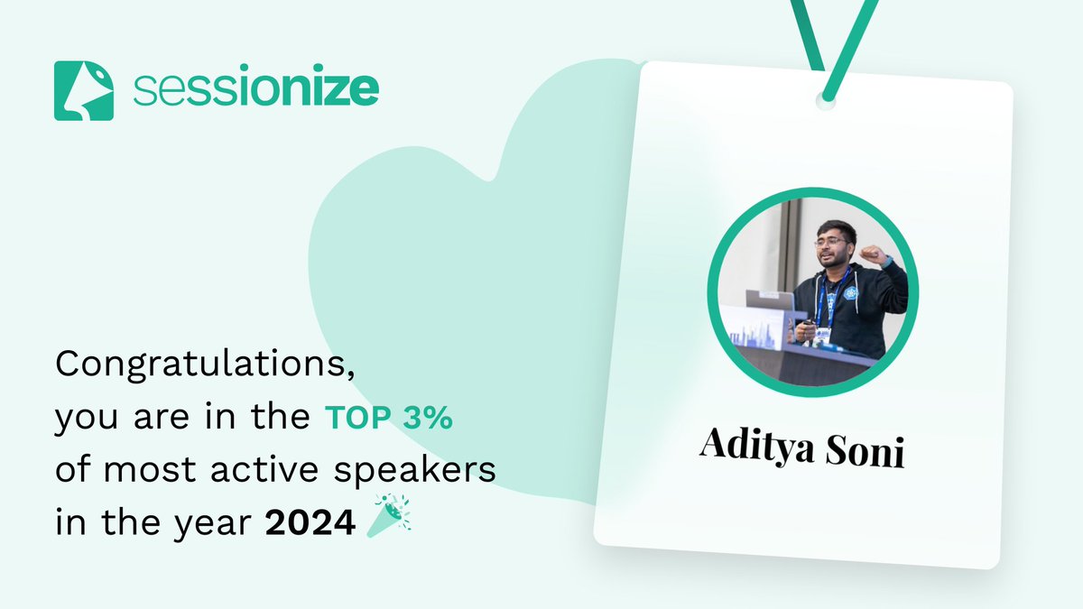 Aditya Soni (@adityasonittyl) on Twitter photo It starts making sense when you begin with passion, uphold the energy, and keep the pace going constantly.
2024 was the year of results after falling for years, let's 2025 take it more higher.
<a href="/SessionizeCom/">Sessionize.com</a> <a href="/linuxfoundation/">The Linux Foundation</a> <a href="/CloudNativeFdn/">CNCF</a> It starts making sense when you begin with passion, uphold the energy, and keep the pace going constantly.
2024 was the year of results after falling for years, let's 2025 take it more higher.
<a href="/SessionizeCom/">Sessionize.com</a> <a href="/linuxfoundation/">The Linux Foundation</a> <a href="/CloudNativeFdn/">CNCF</a>