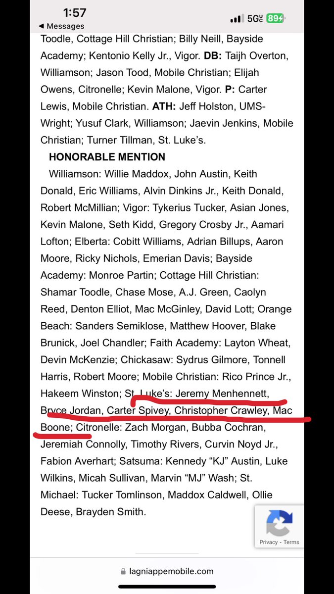 Congrats to these Wildcats for being listed on the 2024 All-Area Team for Mobile, AL. 🔴⚫️ 🏈 

1st Team: 
  •2027 LB/RB/WR/ RS Turner Tillman <a href="/turnertill11/">Turner Tillman</a> 

Honorable Mention: 
  • 2026 QB Jeremy Menhennett <a href="/jmenhennett8808/">Jeremy Menhennett QB1</a> 

  • 2025 RB/LB/LS Bryce Jordan

  • 2026 OL/DL