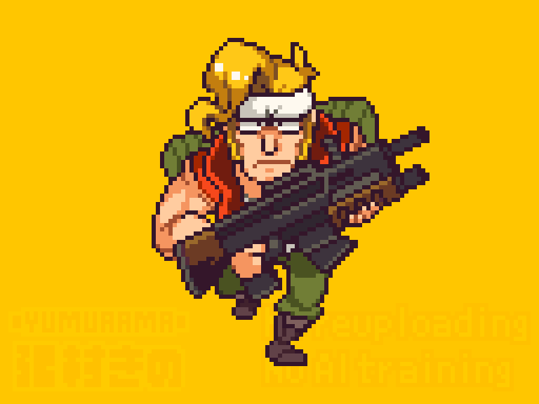 「ドット絵 メタルスラッグのマルコ METAL SLUG Marco Rossi 」|湯村きの 🔞のイラスト